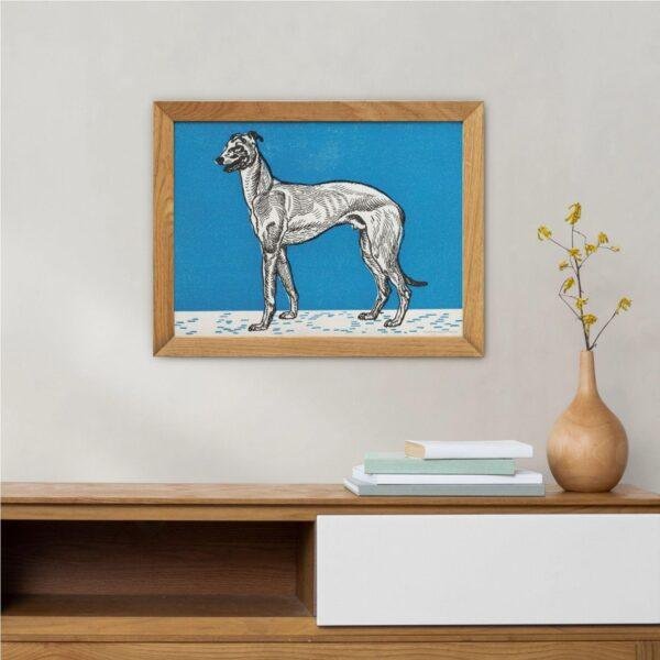Greyhound Woodcut Print by Moriz Jung - Austrian Art, Dog Lover Gift, Matte Paper Poster