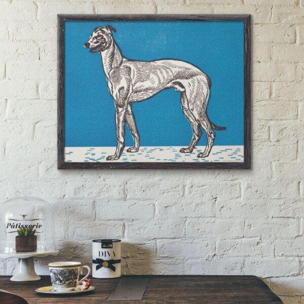 Greyhound Woodcut Print by Moriz Jung - Austrian Art, Dog Lover Gift, Matte Paper Poster