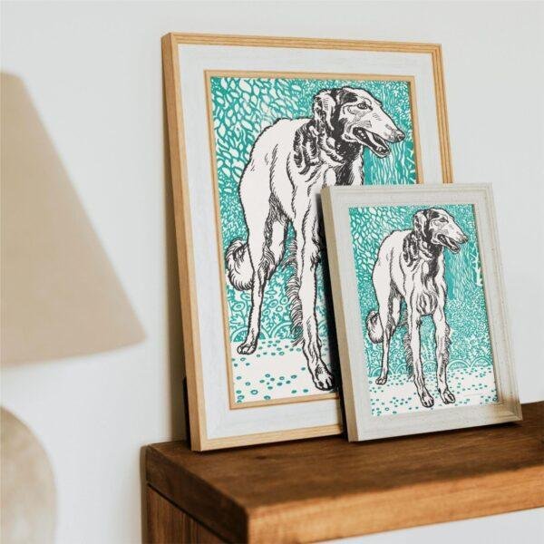 Greyhound Woodcut Print by Moriz Jung - Austrian Art, Dog Lover Gift, Matte Paper Poster