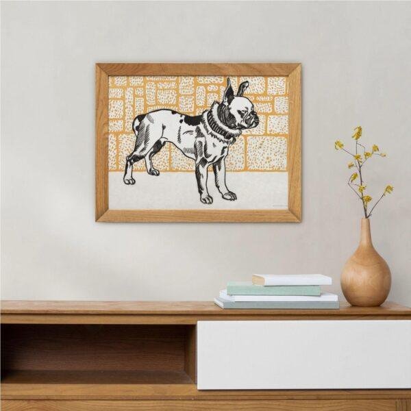 Pitbull Terrier Woodcut Print by Moriz Jung - Austrian Art, Dog Lover Gift, Matte Paper Poster