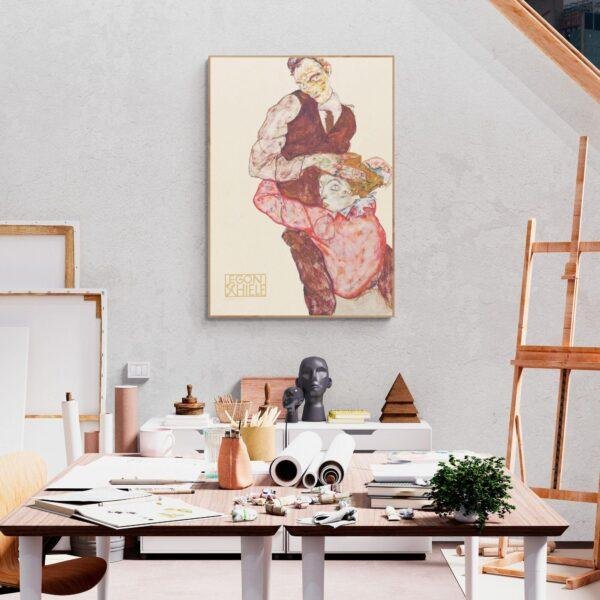 Egon Schiele - Lovers, Expressionist Masterpiece, Smooth Matte Art Print