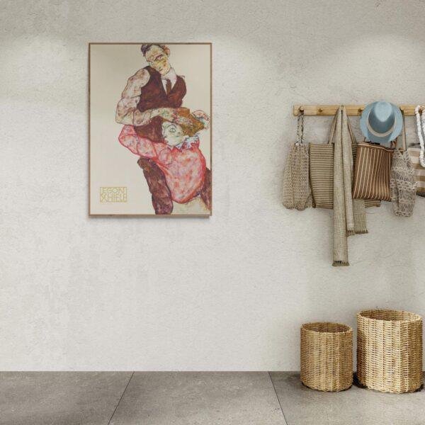 Egon Schiele - Lovers, Expressionist Masterpiece, Smooth Matte Art Print