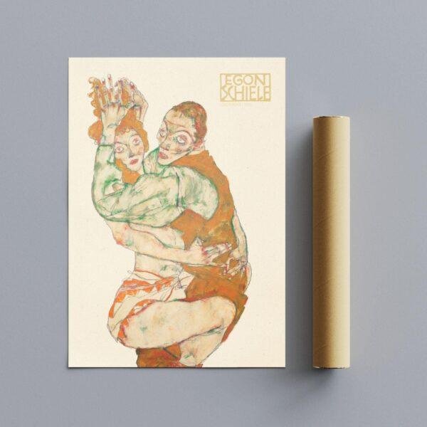 Egon Schiele - Lovemaking, Expressionist Masterpiece, Smooth Matte Art Print