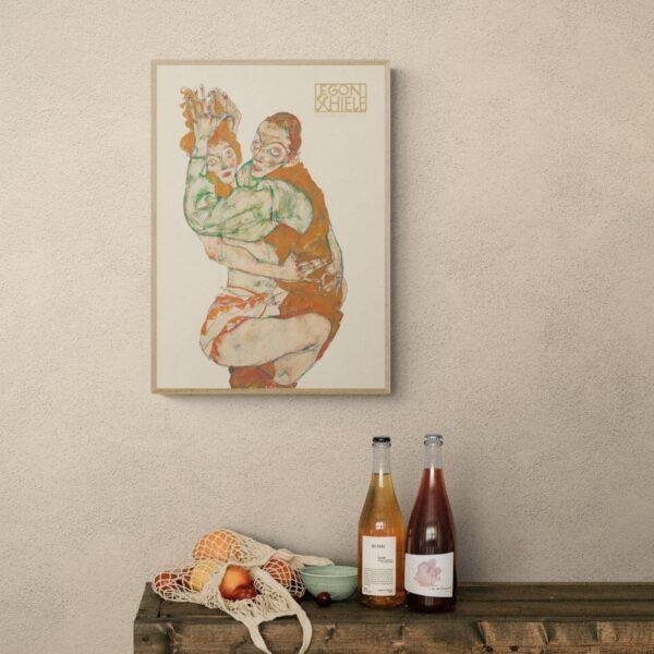 Egon Schiele - Lovemaking, Expressionist Masterpiece, Smooth Matte Art Print