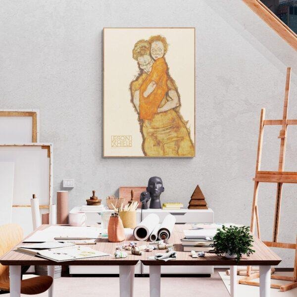 Egon Schiele - Mother & Child, Expressionist Masterpiece, Smooth Matte Art Print