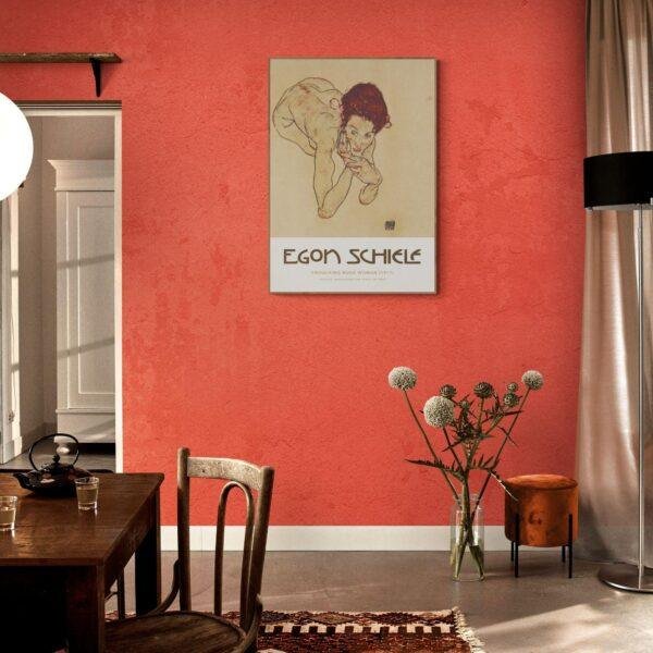 Egon Schiele - Crouching Nude Woman, Expressionist Masterpiece, Smooth Matte Art Print