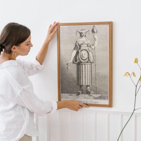 Greek Mythology Art Print – Masquerade Shepherdess Poster, Ancient Sculpture, Goddess, Light Academia Decor