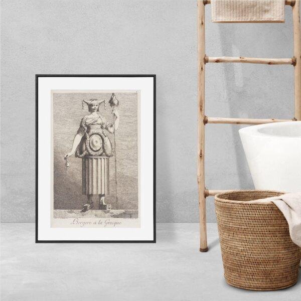Greek Mythology Art Print – Masquerade Shepherdess Poster, Ancient Sculpture, Goddess, Light Academia Decor