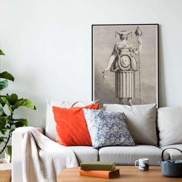 Greek Mythology Art Print – Masquerade Shepherdess Poster, Ancient Sculpture, Goddess, Light Academia Decor