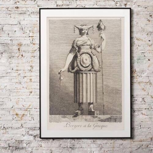 Greek Mythology Art Print – Masquerade Shepherdess Poster, Ancient Sculpture, Goddess, Light Academia Decor
