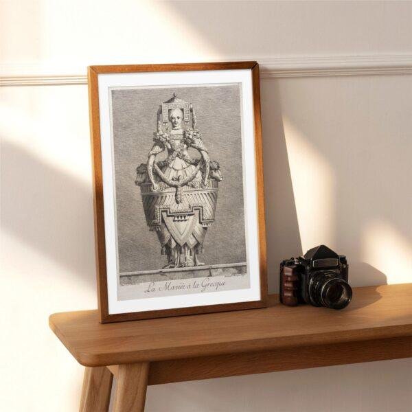 Greek Mythology Art Print – Masquerade Bride Poster, Ancient Sculpture, Goddess, Light Academia Decor