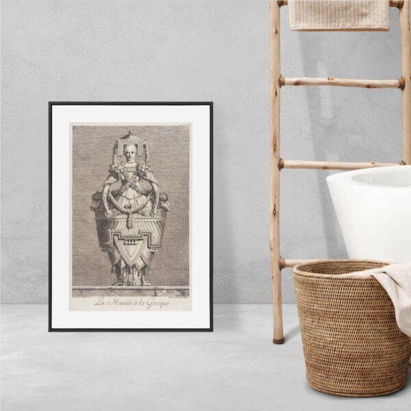 Greek Mythology Art Print – Masquerade Bride Poster, Ancient Sculpture, Goddess, Light Academia Decor