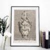 Greek Mythology Art Print – Masquerade Bride Poster, Ancient Sculpture, Goddess, Light Academia Decor
