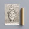 Greek Mythology Art Print – Masquerade Bride Poster, Ancient Sculpture, Goddess, Light Academia Decor
