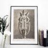 Greek Mythology Art Print – Masquerade Grenadier Poster, Ancient Sculpture, Greece, Light Academia Decor