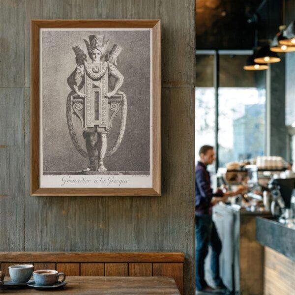 Greek Mythology Art Print – Masquerade Grenadier Poster, Ancient Sculpture, Greece, Light Academia Decor