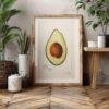 Country Life Educational Poster - Avocado, Watercolor Painting, Smooth Matte Art Print