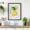 Country Life Educational Poster - Lemon, Watercolor Painting, Smooth Matte Art Print