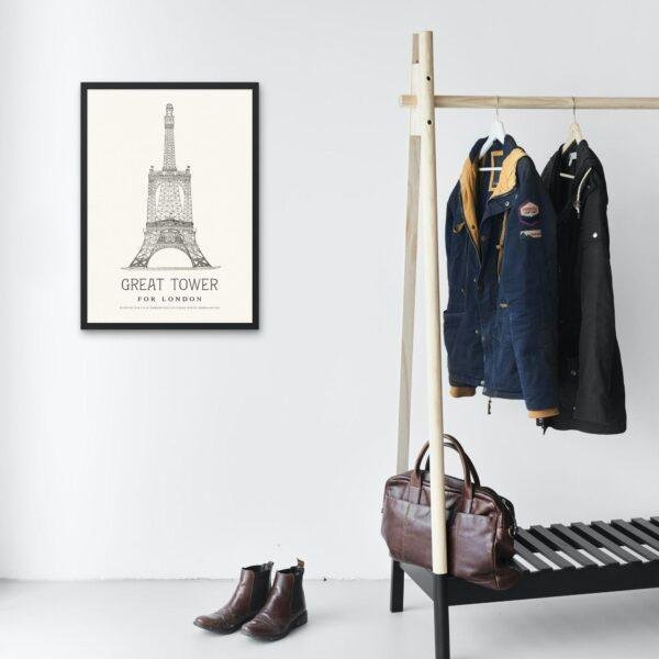 London Landmark Art - Great Tower Wembley Park, Design No. 18, Architecture Sketch, Matte Print