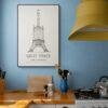 London Landmark Art - Great Tower Wembley Park, Design No. 18, Architecture Sketch, Matte Print