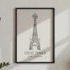 London Landmark Art - Great Tower Wembley Park, Design No. 64, Architecture Sketch, Matte Print