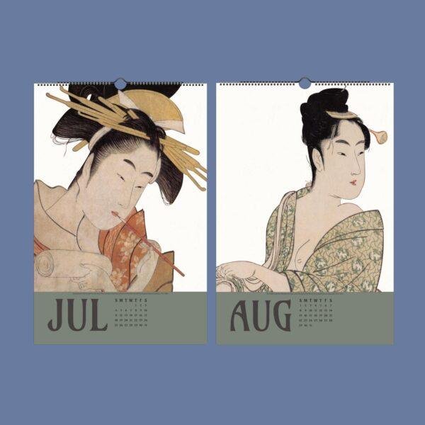 Kitagawa Utamaro Wall Calendar - Japanese Artist, Ukiyo e Art, Semi-Glossy Paper