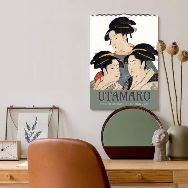 Kitagawa Utamaro Wall Calendar - Japanese Artist, Ukiyo e Art, Semi-Glossy Paper