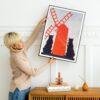 Edward Penfield – Black Cats & Windmill, Bohemian Decor, Smooth Matte Art Print