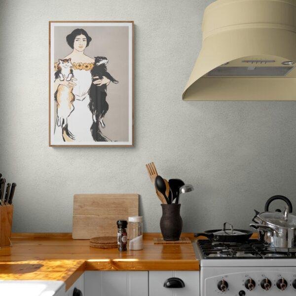 Edward Penfield – Feline Elegance, Bohemian Decor, Smooth Matte Art Print