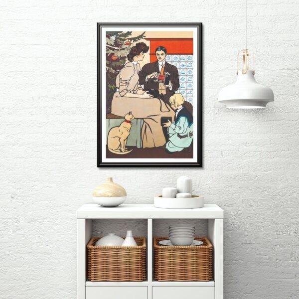 Edward Penfield – Holiday Fireside, Bohemian Decor, Smooth Matte Art Print