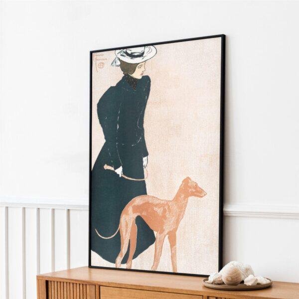 Edward Penfield – Greyhound Stroll, Bohemian Decor, Smooth Matte Art Print