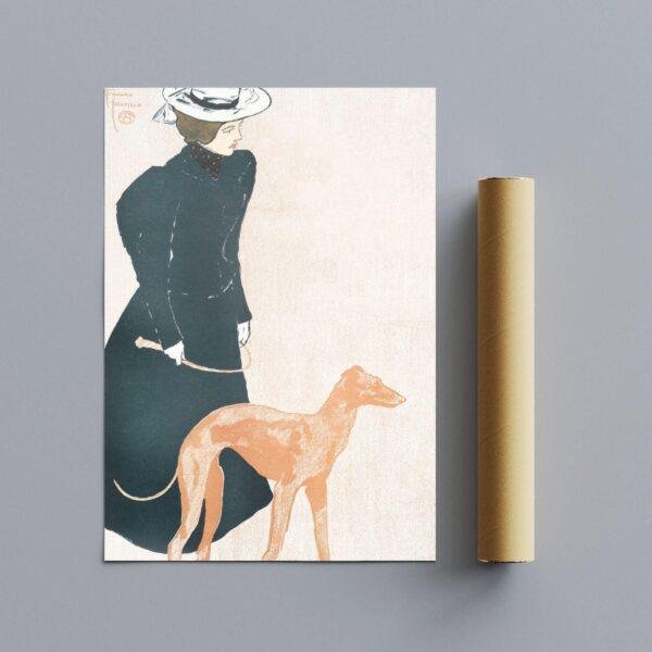 Edward Penfield – Greyhound Stroll, Bohemian Decor, Smooth Matte Art Print