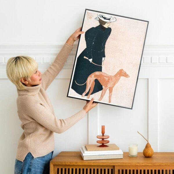 Edward Penfield – Greyhound Stroll, Bohemian Decor, Smooth Matte Art Print