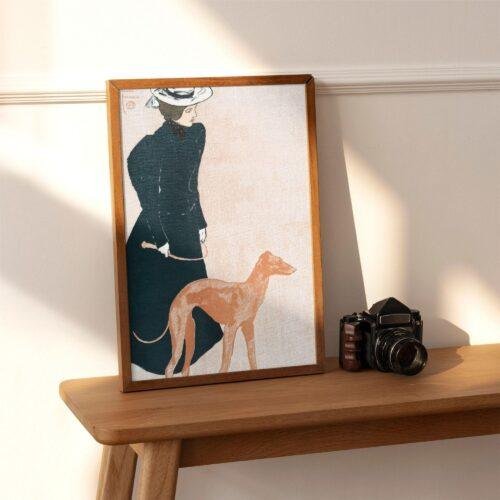 Edward Penfield – Greyhound Stroll, Bohemian Decor, Smooth Matte Art Print