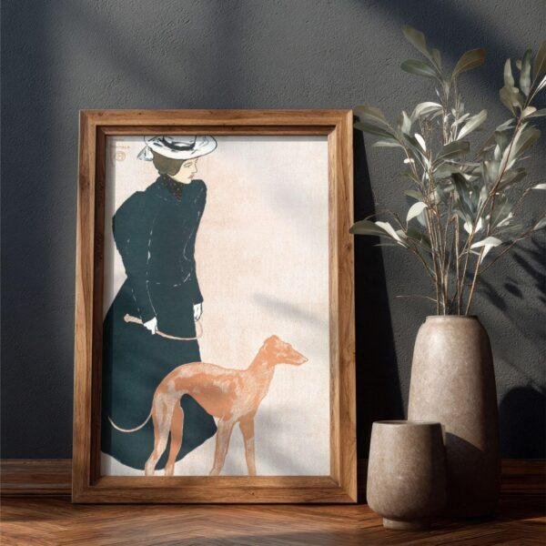 Edward Penfield – Greyhound Stroll, Bohemian Decor, Smooth Matte Art Print