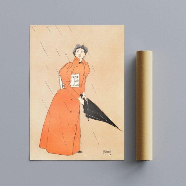 Edward Penfield – Scarlet Storm, Bohemian Decor, Smooth Matte Art Print