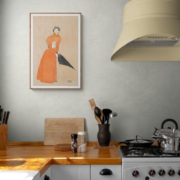Edward Penfield – Scarlet Storm, Bohemian Decor, Smooth Matte Art Print