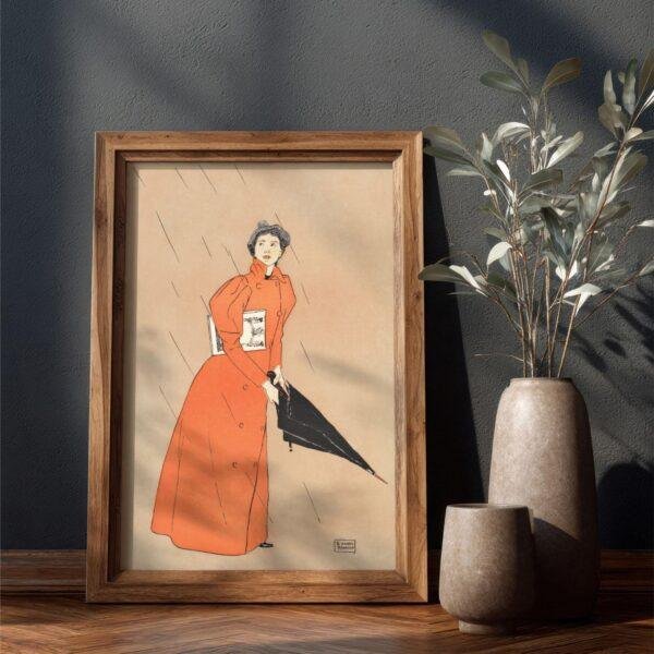 Edward Penfield – Scarlet Storm, Bohemian Decor, Smooth Matte Art Print