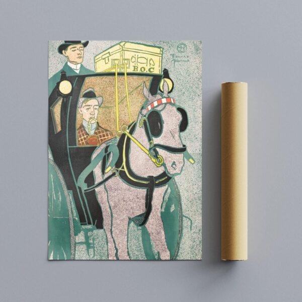 Edward Penfield – Street Coach, Bohemian Decor, Smooth Matte Art Print