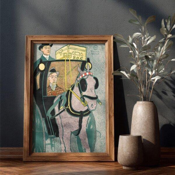 Edward Penfield – Street Coach, Bohemian Decor, Smooth Matte Art Print