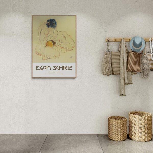 Egon Schiele - Two Friends, Expressionist Masterpiece, Smooth Matte Art Print