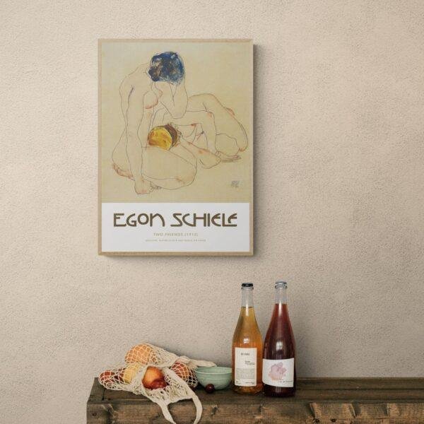 Egon Schiele - Two Friends, Expressionist Masterpiece, Smooth Matte Art Print