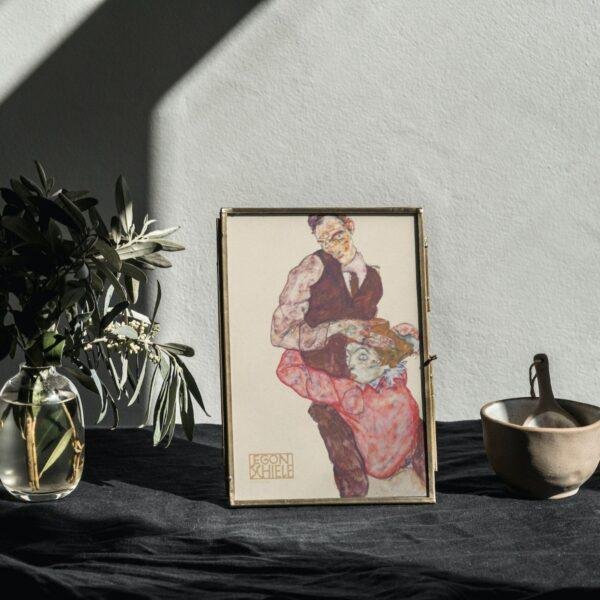 Egon Schiele - Lovers, Expressionist Masterpiece, Smooth Matte Art Print