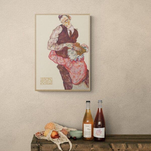 Egon Schiele - Lovers, Expressionist Masterpiece, Smooth Matte Art Print