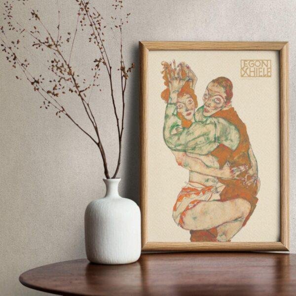 Egon Schiele - Lovemaking, Expressionist Masterpiece, Smooth Matte Art Print