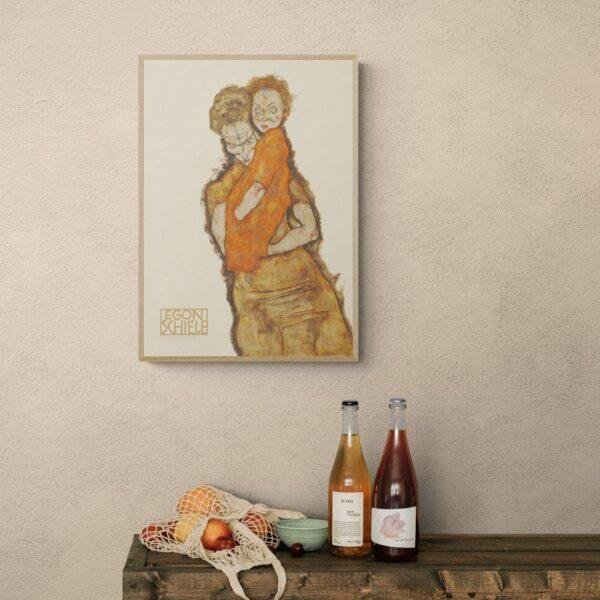 Egon Schiele - Mother & Child, Expressionist Masterpiece, Smooth Matte Art Print