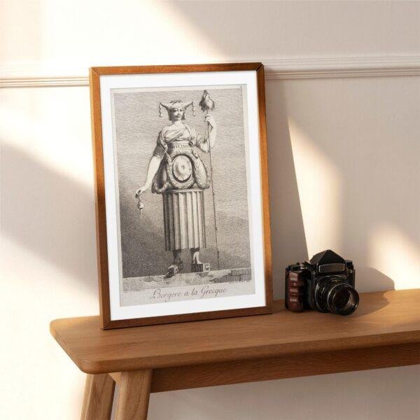 Greek Mythology Art Print – Masquerade Shepherdess Poster, Ancient Sculpture, Goddess, Light Academia Decor
