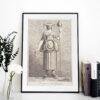 Greek Mythology Art Print – Masquerade Shepherdess Poster, Ancient Sculpture, Goddess, Light Academia Decor