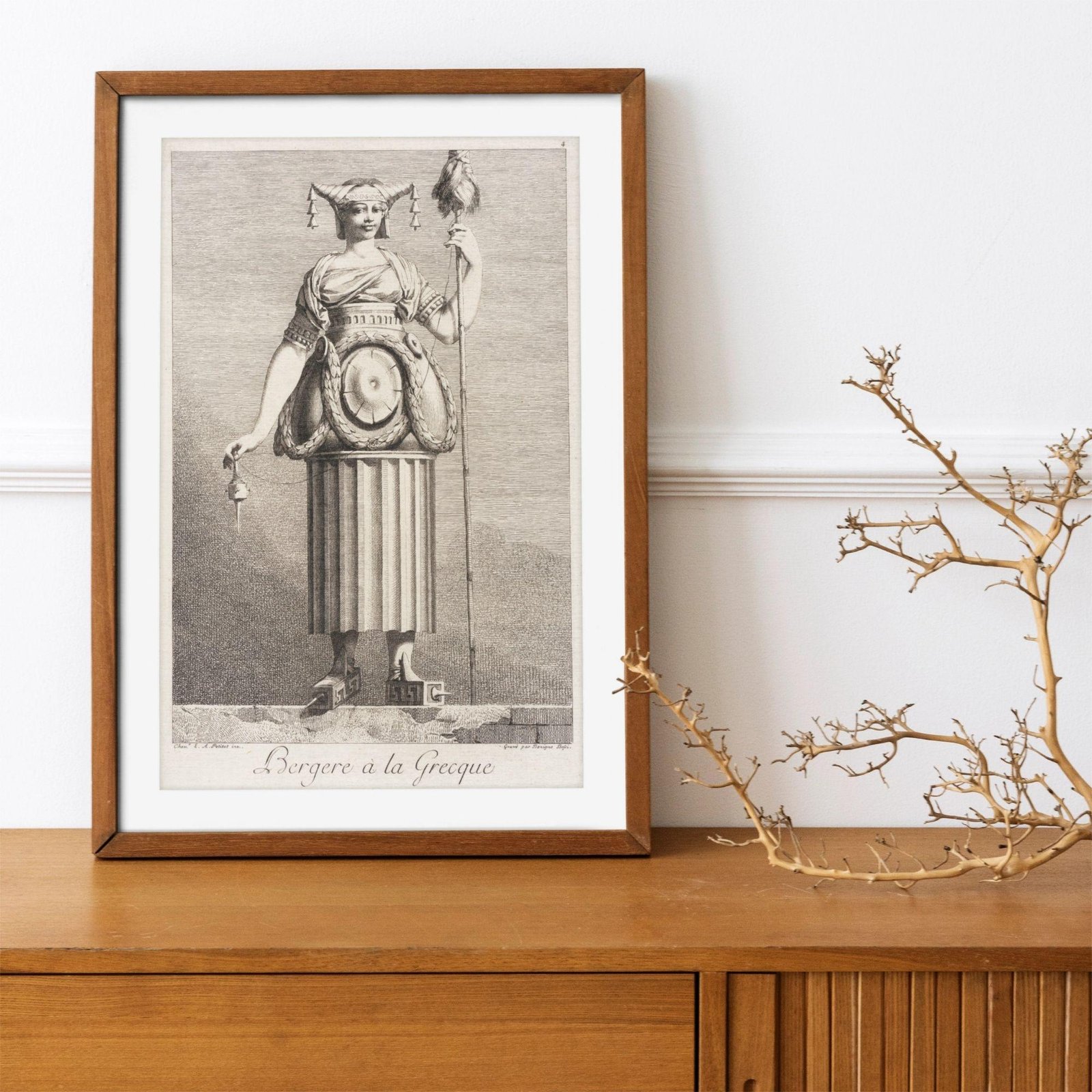 Greek Mythology Art Print – Masquerade Shepherdess Poster, Ancient Sculpture, Goddess, Light Academia Decor