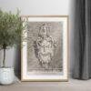 Greek Mythology Art Print – Masquerade Bride Poster, Ancient Sculpture, Goddess, Light Academia Decor